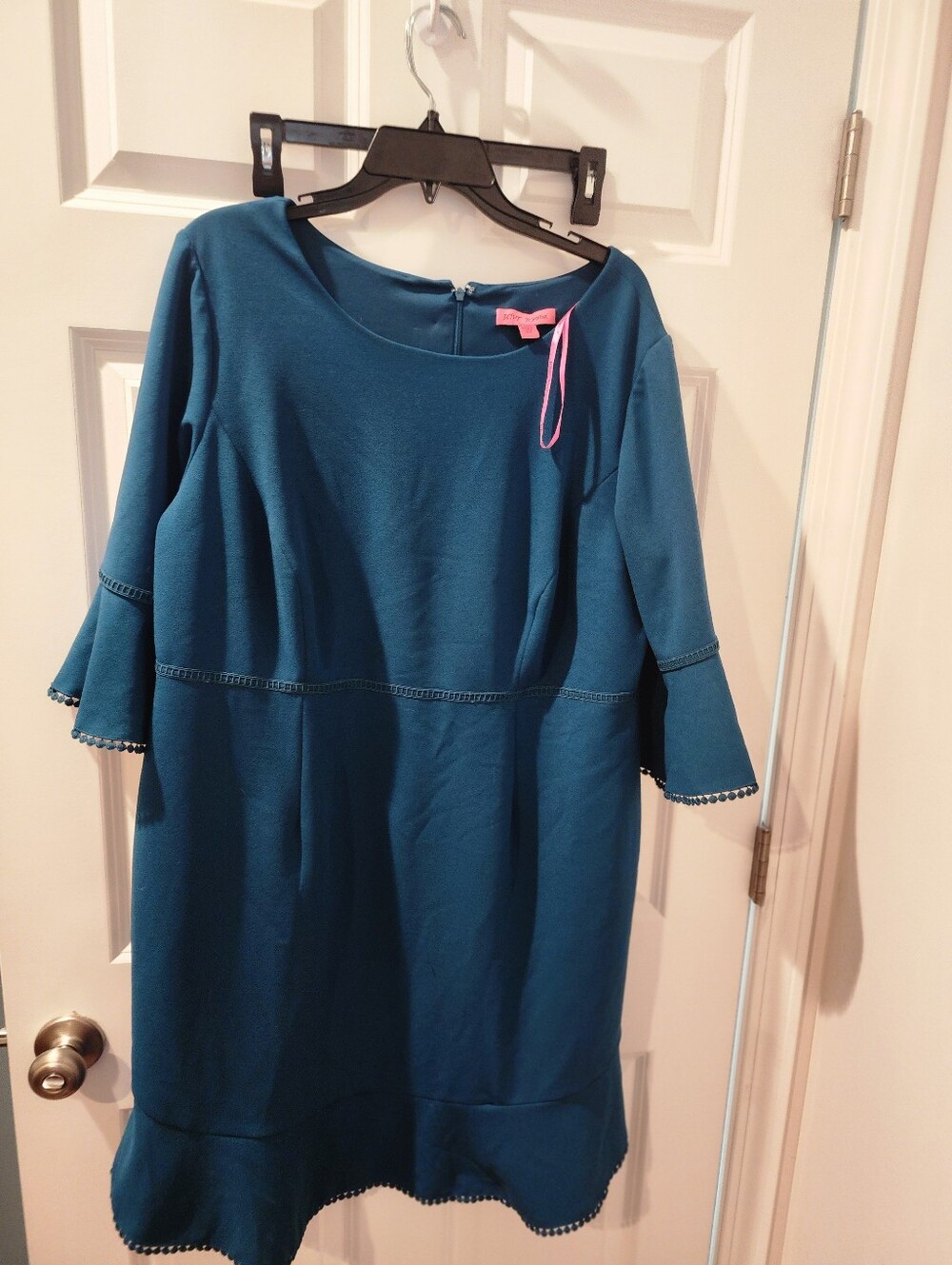 Teal Bell-Sleeve Women's Dress Betsy Johnsom